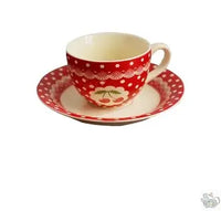 Thumbnail for théière en porcelaine rouge à pois et cerises tasse et soucoupe | Théières à la folies