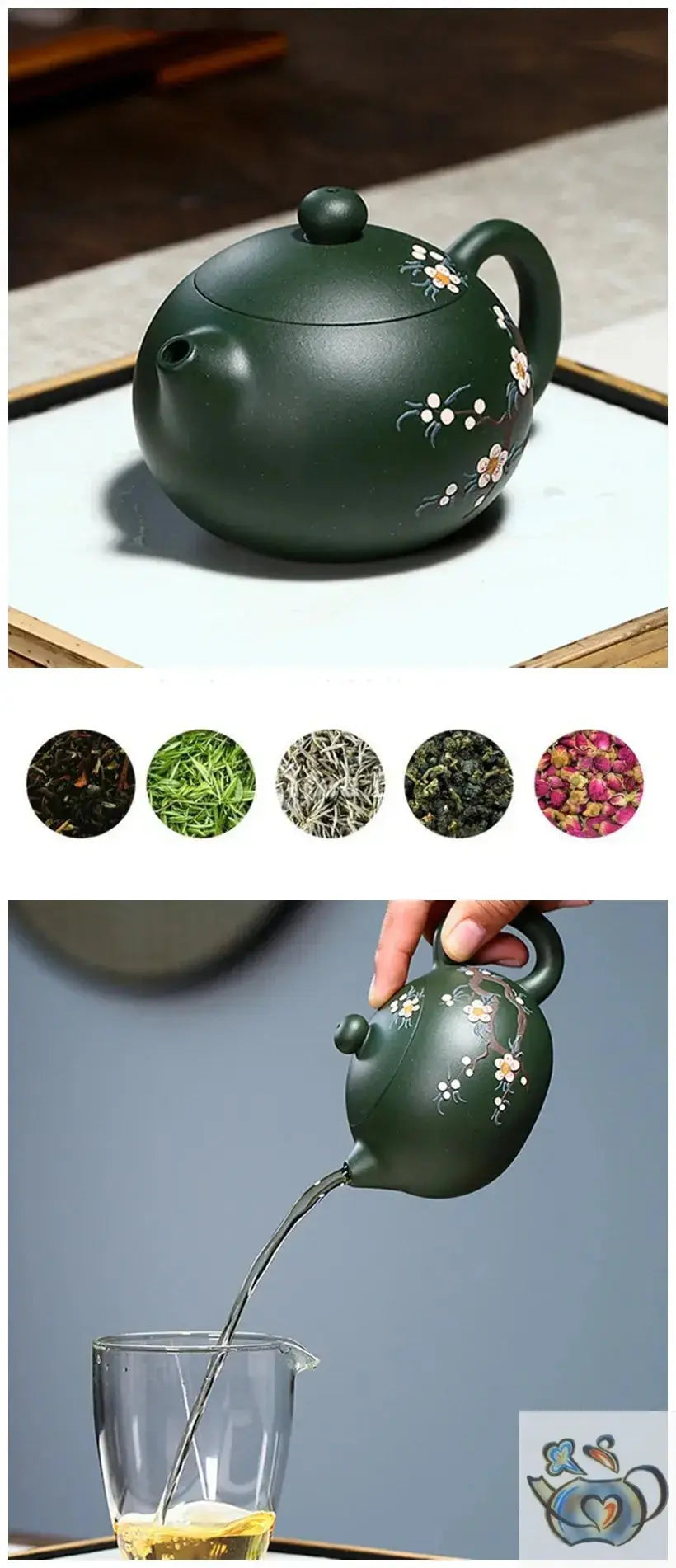 Théière en poterie verte de Yixing | Théières à la folie