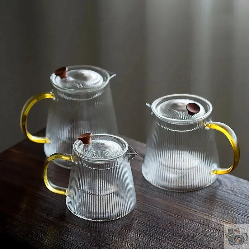 Théière en verre style japonais forme conique | Théières à la folie