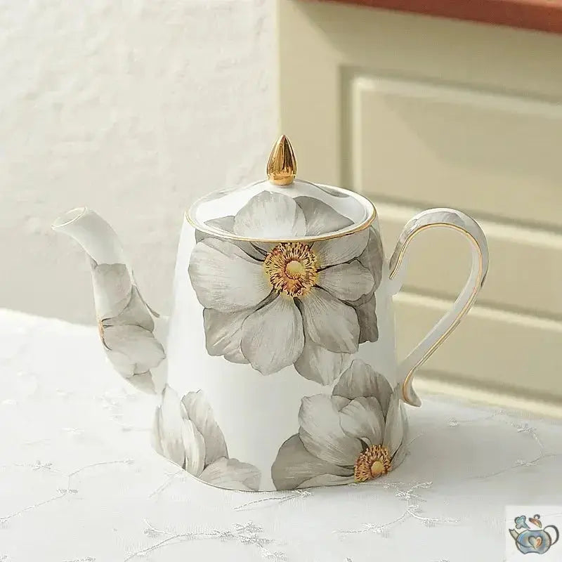 Théière et tasse fleuries en porcelaine fine | Théières à la folie