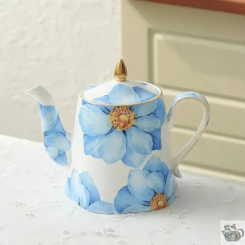 Théière et tasse fleuries en porcelaine fine | Théières à la folie