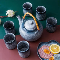 Thumbnail for Théière japonaise poterie rustique anse bambou | Théières à la folie