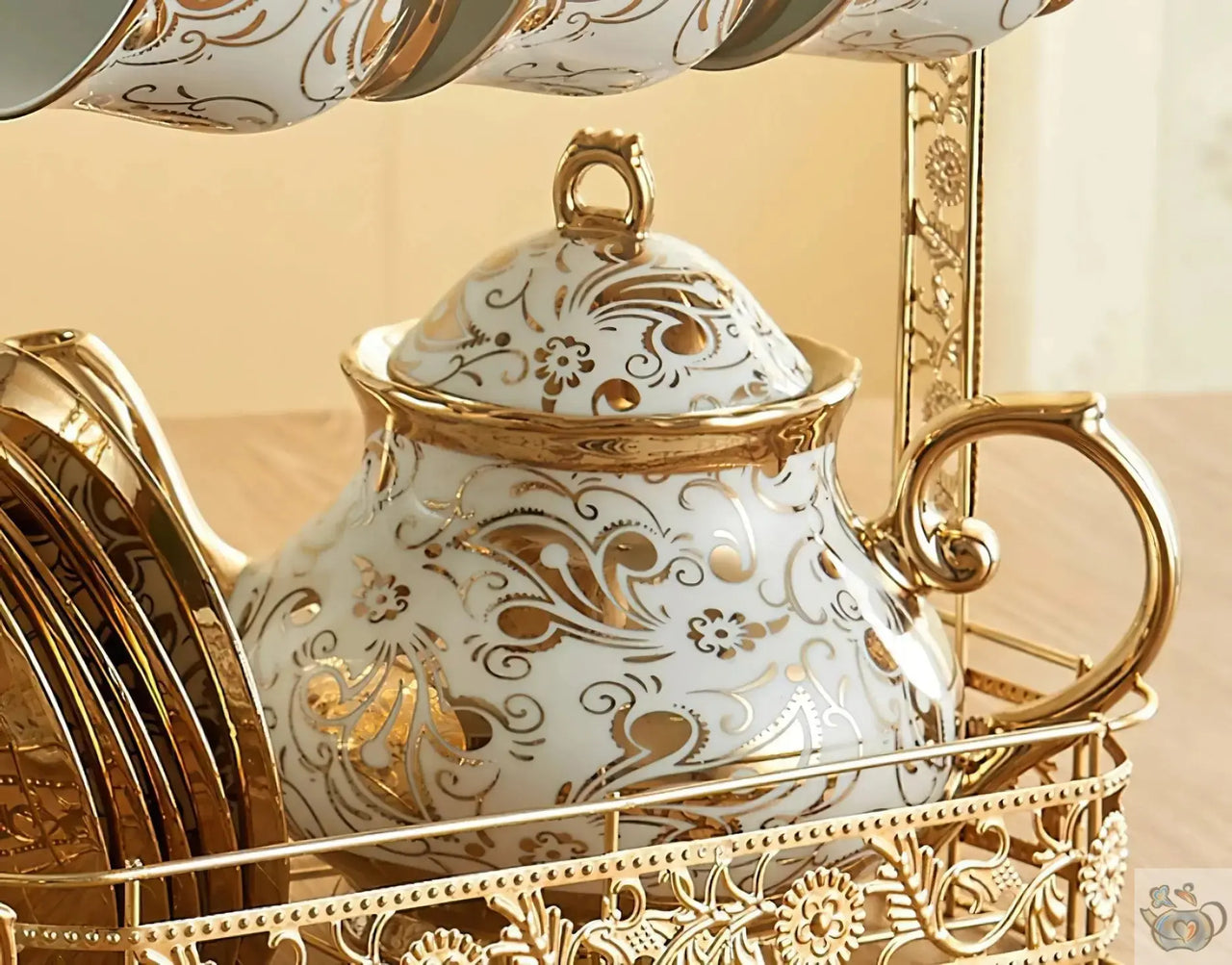 Théière porcelaine avec tasses à l'anglaise | Théières à la folie