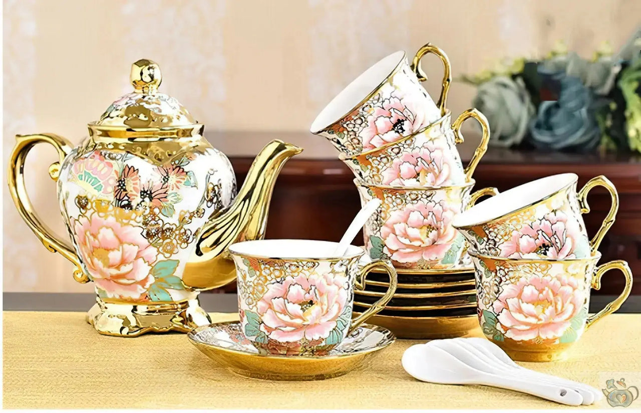 Théière porcelaine avec tasses à l'anglaise | Théières à la folie