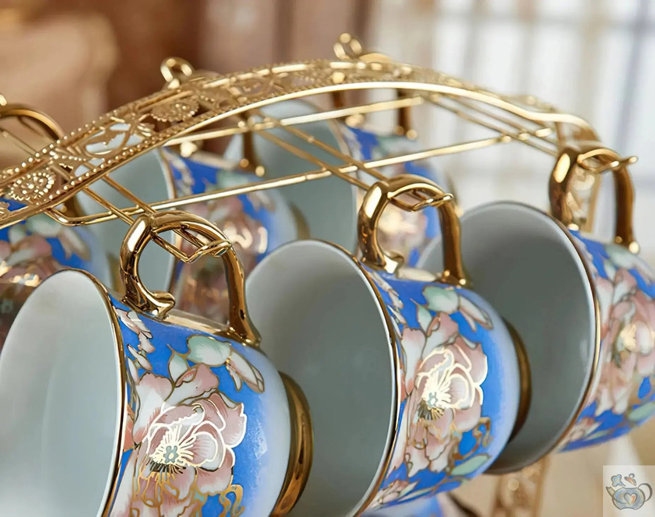 Théière porcelaine avec tasses à l'anglaise | Théières à la folie