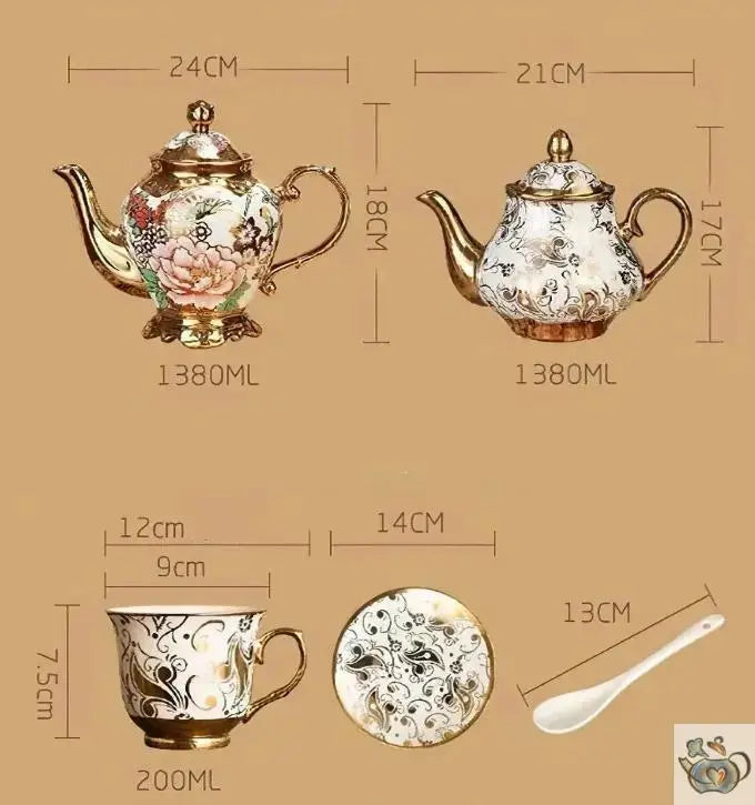 Théière porcelaine avec tasses à l'anglaise | Théières à la folie