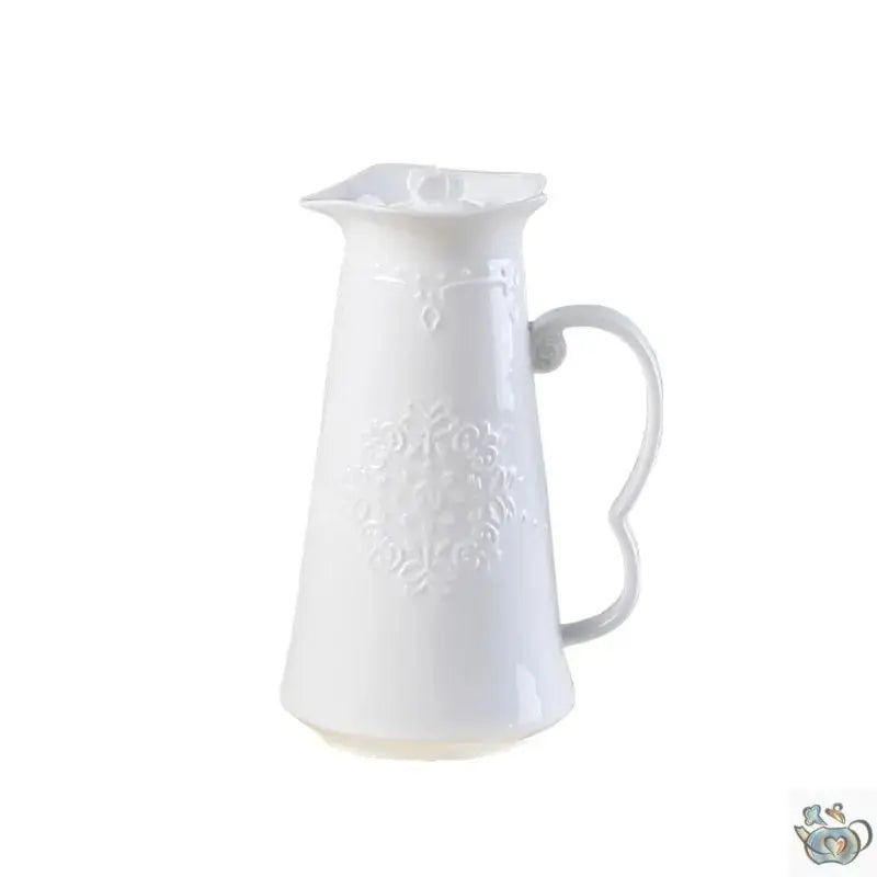 Théière porcelaine blanche d'antan et 2 tasses | Théières à la folie