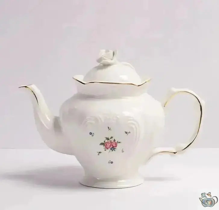 Théière porcelaine d'antan aux petites roses | Théières à la folie