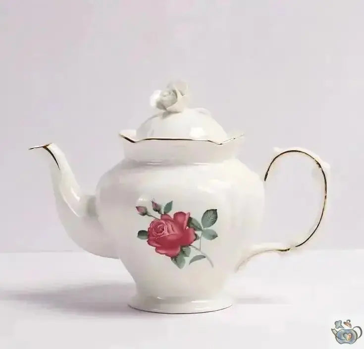 Théière porcelaine d'antan aux petites roses | Théières à la folie