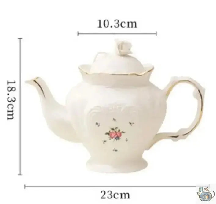 Théière porcelaine d'antan aux petites roses | Théières à la folie