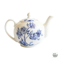 Thumbnail for Théière porcelaine fleurie de  roses bleues | Théières à la folie