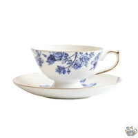 Thumbnail for Théière porcelaine fleurie de roses bleues | Théières à la folie