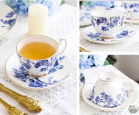 Thumbnail for Théière porcelaine fleurie de  roses bleues | Théières à la folie