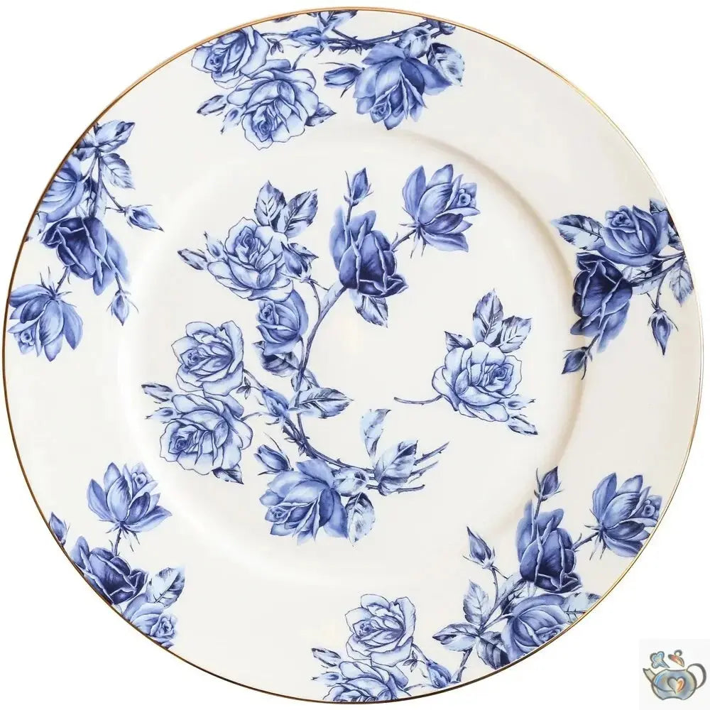 Théière porcelaine fleurie de roses bleues | Théières à la folie
