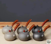 Thumbnail for Théière poterie japonaise manche long en bois | Théières à la folie