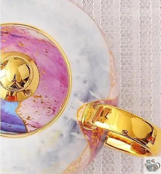 Théière solitaire en porcelaine bleue et rose | Théières à la folie