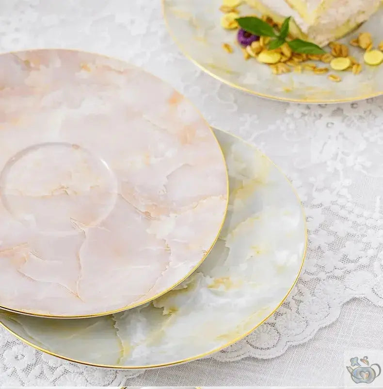Théière solitaire en porcelaine marbrée cadeau | Théières à la folie