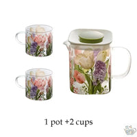 Thumbnail for Théière verre polyvalente aux tulipes colorées | Théières à la folie