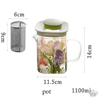 Thumbnail for Théière verre polyvalente aux tulipes colorées | Théières à la folie