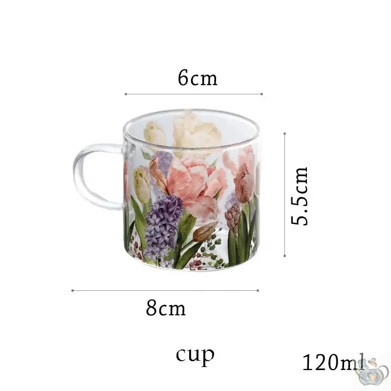 Théière verre polyvalente aux tulipes colorées | Théières à la folie