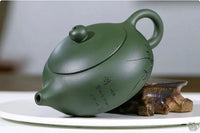 Thumbnail for Théière chinoise ronde aplatie verte | Théières à la folie