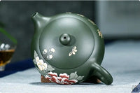 Thumbnail for Théière chinoise ronde aplatie verte | Théières à la folie