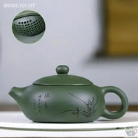 Thumbnail for Théière chinoise ronde aplatie verte | Théières à la folie
