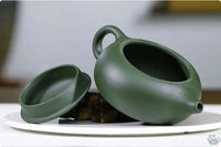 Thumbnail for Théière chinoise ronde aplatie verte | Théières à la folie