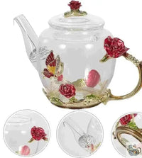 Thumbnail for Théière en verre décoration romantique | Théières à la folie