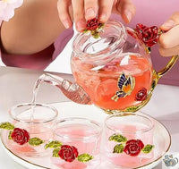 Thumbnail for Théière en verre décoration romantique | Théières à la folie