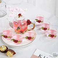 Thumbnail for Théière en verre décoration romantique | Théières à la folie