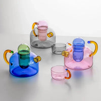 Thumbnail for Théière avec filtre en verre multicolore | Théières à la folie