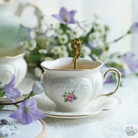 Thumbnail for Théière blanche fleurie de petites roses | Théières à la folie