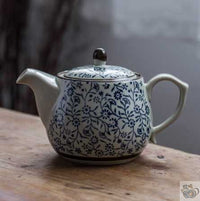 Thumbnail for Théière céramique blanc bleu traditionnel | Théières à la folie
