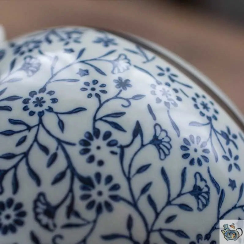 Théière céramique blanc bleu traditionnel | Théières à la folie