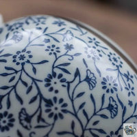Thumbnail for Théière céramique blanc bleu traditionnel | Théières à la folie