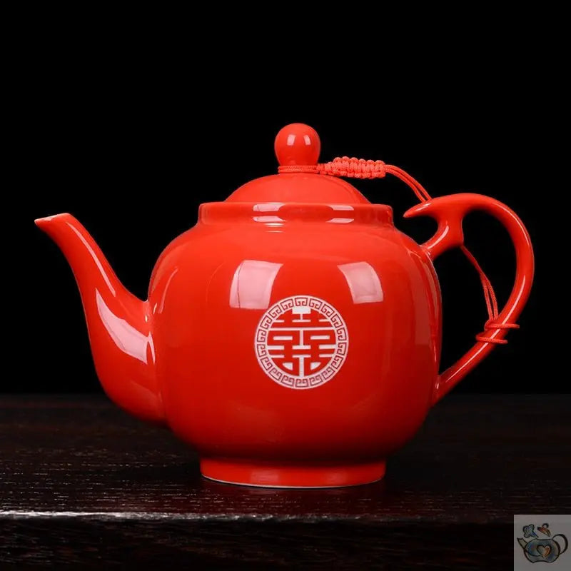 Théière chinoise artisanale céramique rouge | Théières à la folie