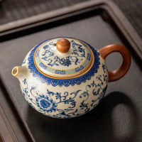 Thumbnail for Théière chinoise en porcelaine blanc bleu rétro | Théières à la folie