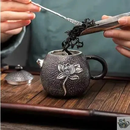 Théière en argent fleur de lotus | Théières à la folie