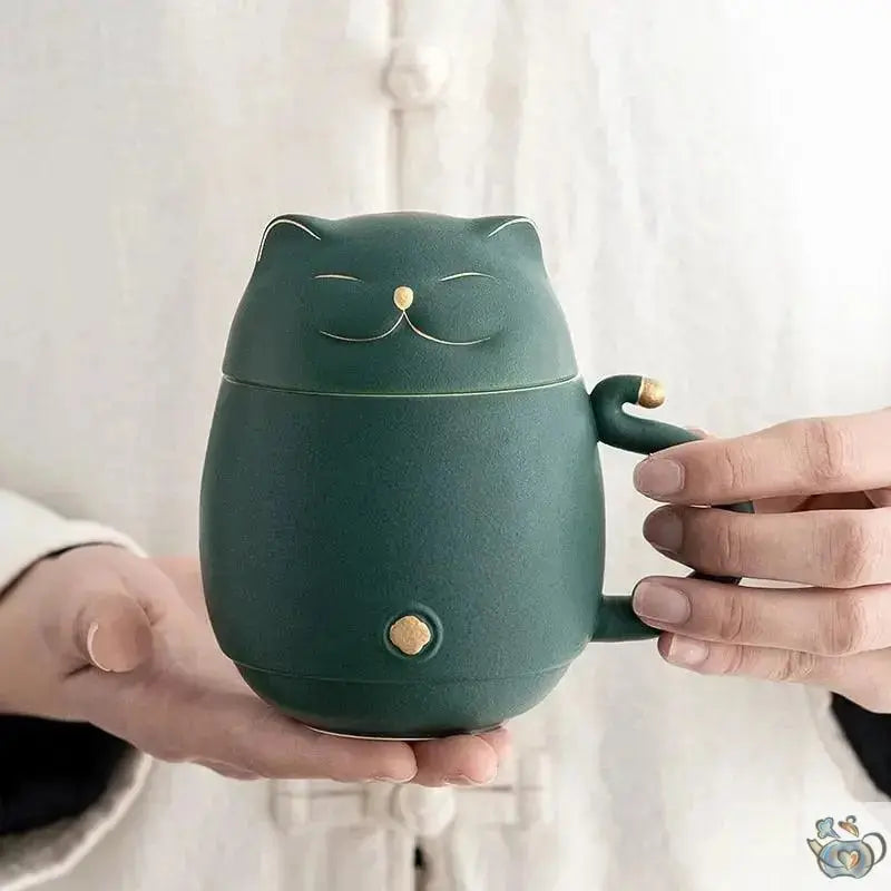 Mug/Théière en céramique chat porte-bonheur | Théières à la folie