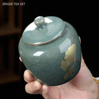 Thumbnail for Théière en céramique craquelée feuilles gingko | Théières à la folie