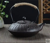 Thumbnail for Théière en fonte noire  galette et bambou | Théières à la folie