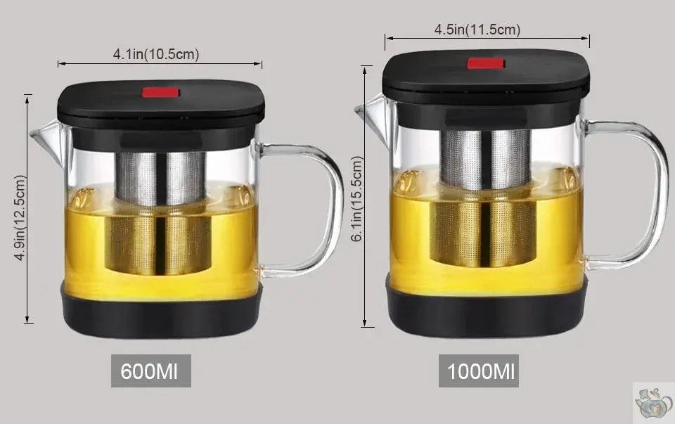 Théière en verre avec filtre en verre ou inox | Théières à la folie