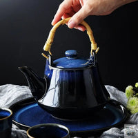 Thumbnail for Théière et tasses céramique bleu cosmos | Théières à la folie