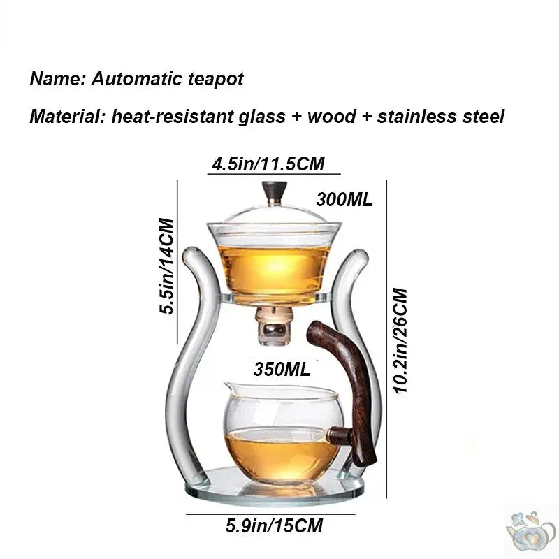 Théière magnétique en verre avec supports | Théières à la folie