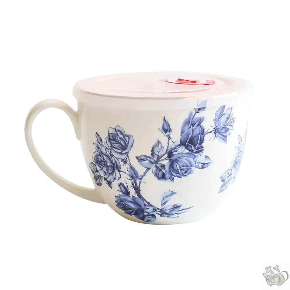 Théière porcelaine fleurie de roses bleues | Théières à la folie