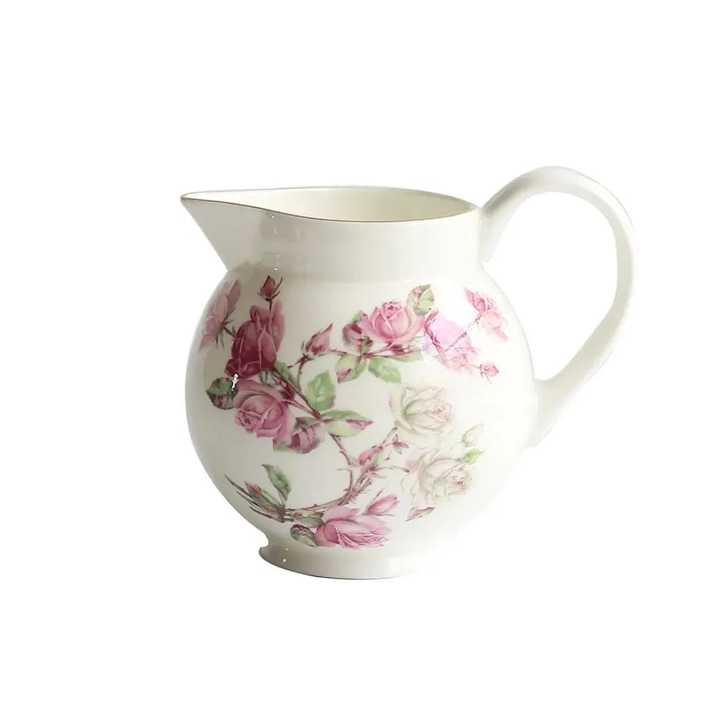 Théière porcelaine fleurie de roses so british | Théières à la folie