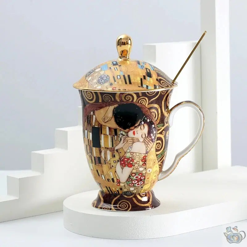 Théière solitaire mug porcelaine Klimt | Théières à la folie