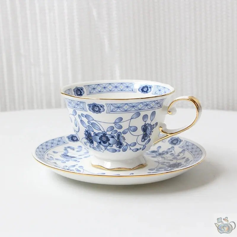 Théière blanc/bleu classique porcelaine | Théières à la folie