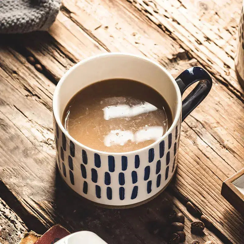 Grande tasse déjeuner blanc/rouge | Théières à la folie